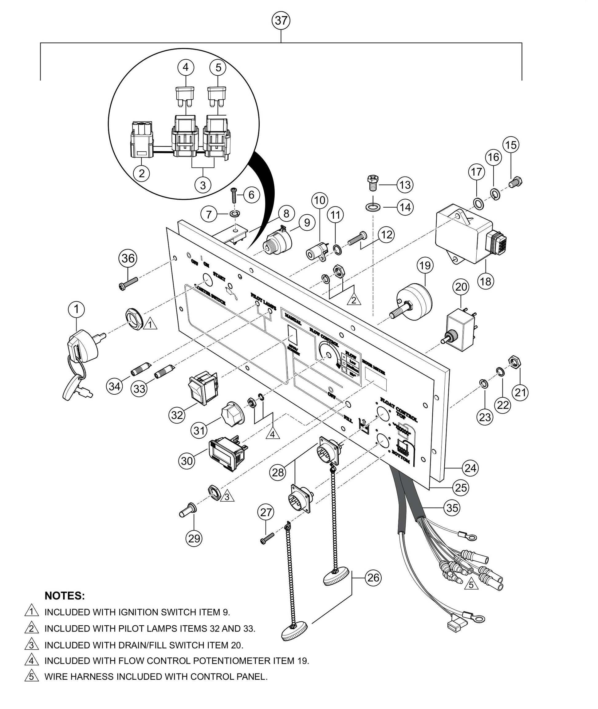 QP3TI Control Panel Assembly Parts By Multiquip