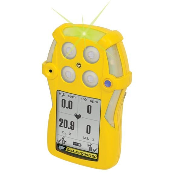 BW Technologies Quattro Multi-Gas Detector GasAlertQuattro QTXWHMRYNA with Rechargeable Batteries