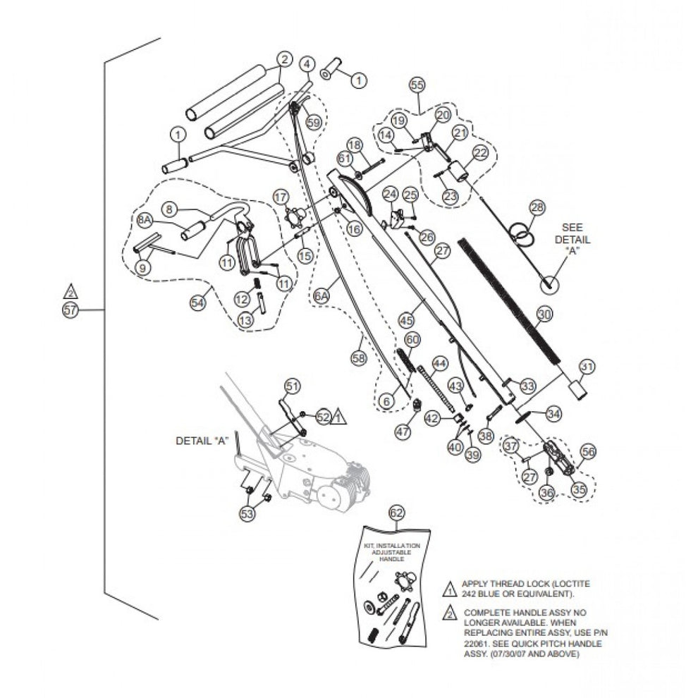 B46 Series Quick-Pitch Handle Assembly-2 Parts by Multiquip Whiteman