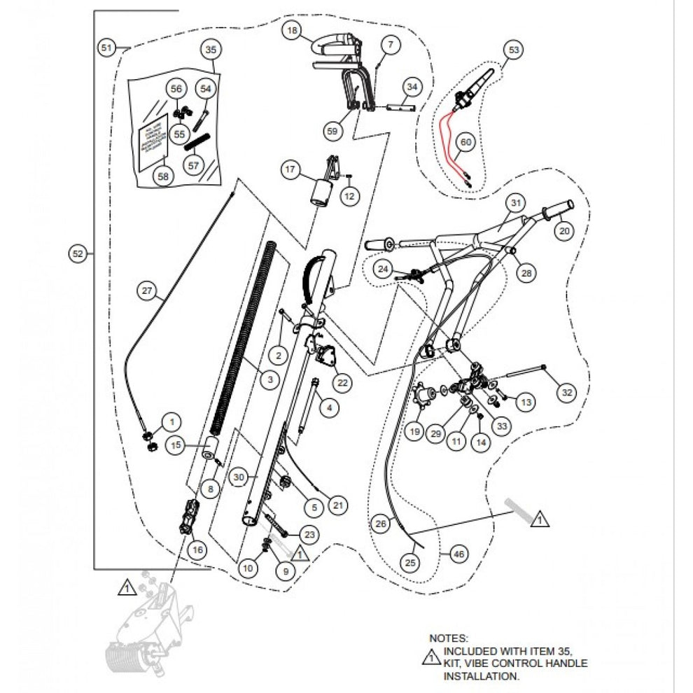 B46-Series Quick-Pitch Handle Assembly (Vibration Control) Parts by Multiquip Whiteman