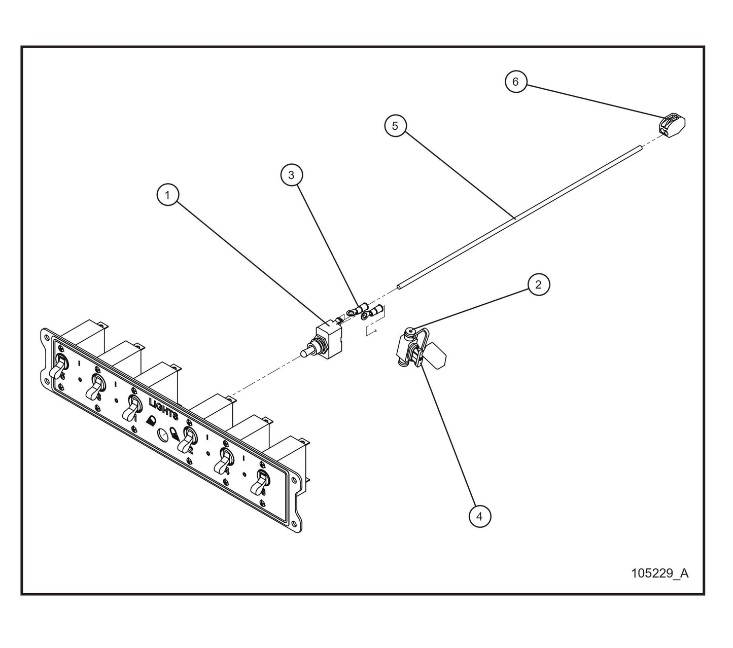 Quartz Light Toggle Switch Parts By Allmand