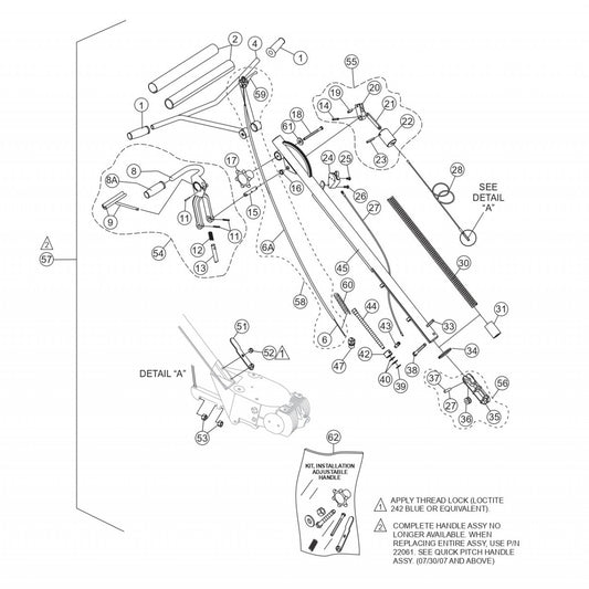 Quick-Pitch Handle Assembly Parts for J36-M30-Series Trowels by Multiquip Whiteman