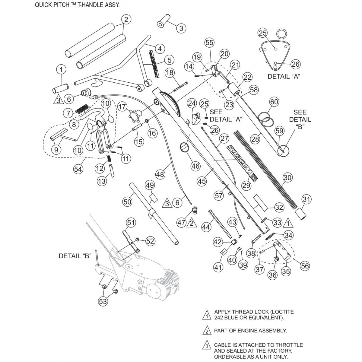 Quick-pitch™ Handle Assembly Parts for JA-Series Trowels by Multiquip Whiteman