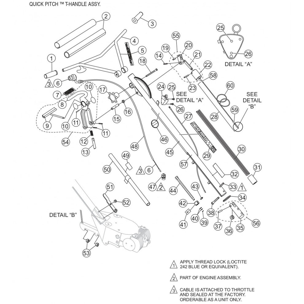 Quick-pitch™ Handle Assembly Parts for JA-Series Trowels by Multiquip Whiteman