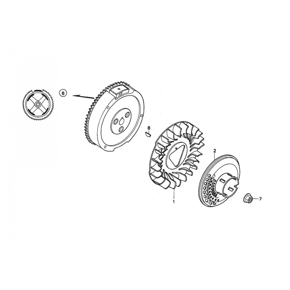 R2000H HONDA GX240K1QAE2 ENGINE —Flywheel Assy. Parts By Multiquip