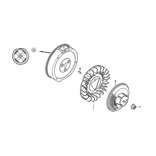 R2000H HONDA GX240K1QAE2 ENGINE —Flywheel Assy. Parts By Multiquip