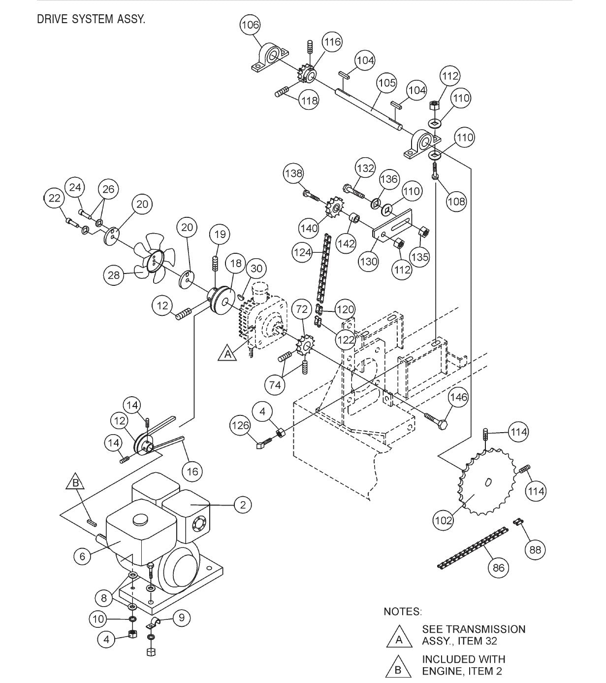 R2000H — Drive System Assy. Parts By Multiquip