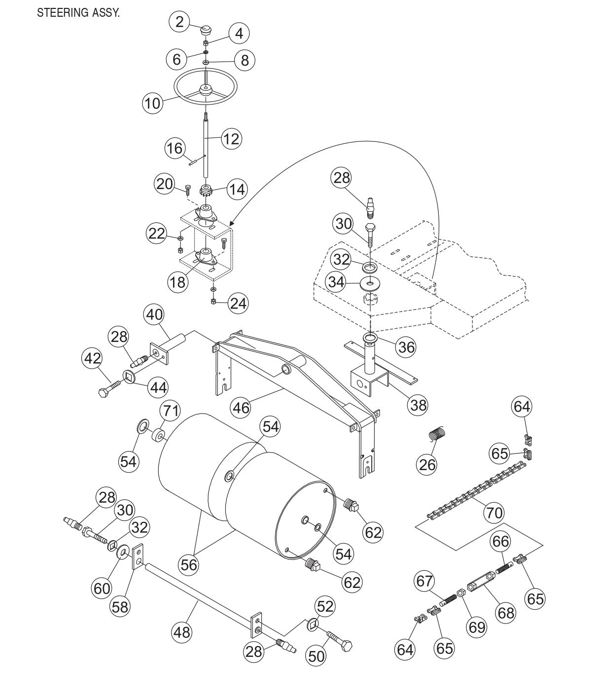 R2000H —  Steering Assy. Parts By Multiquip
