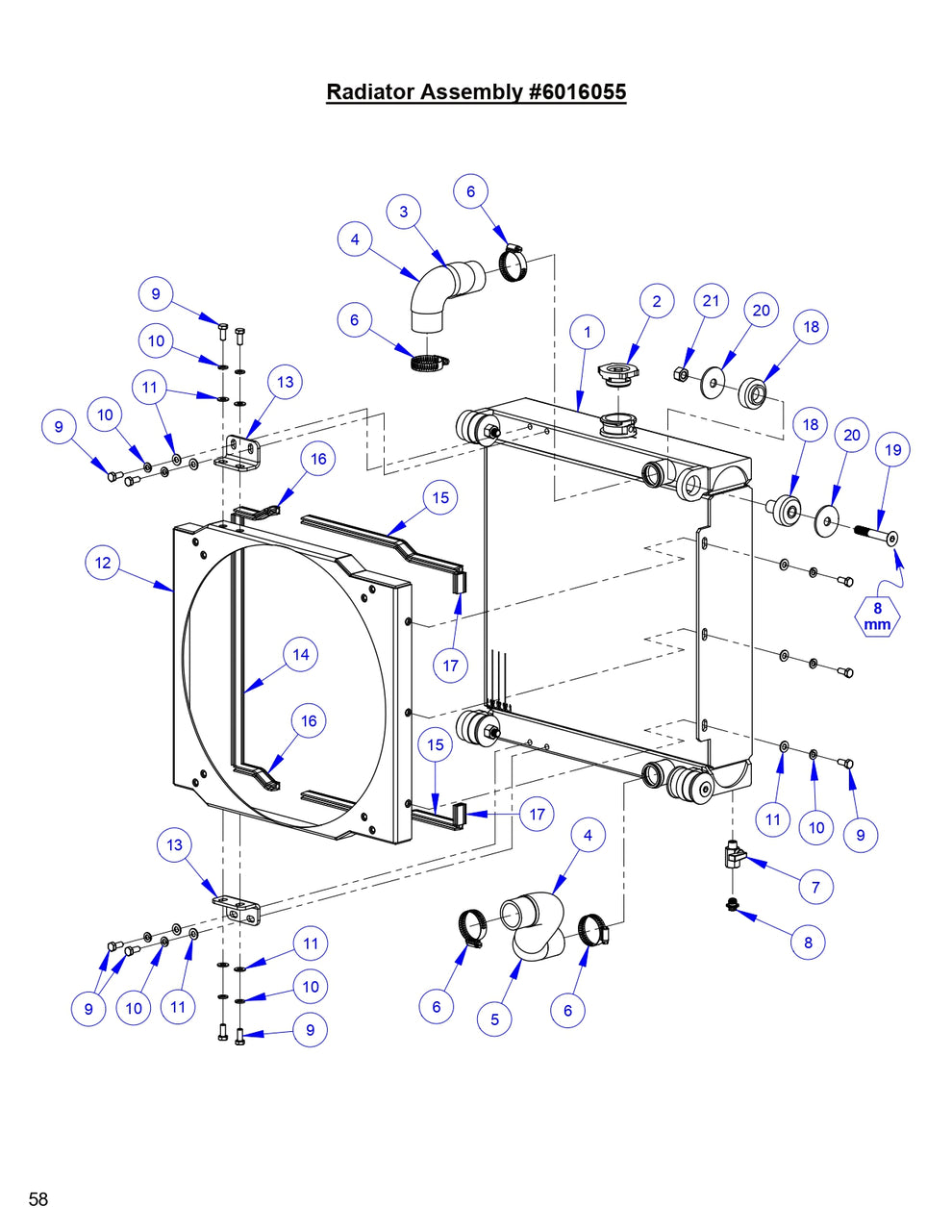 CC9074DK Radiator Assembly Parts