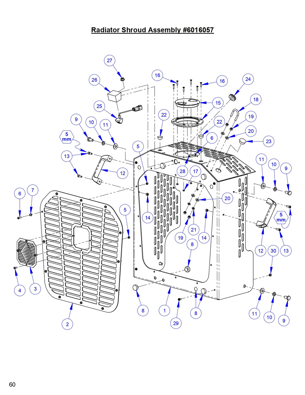 CC9074DK Radiator shroud Assembly Parts