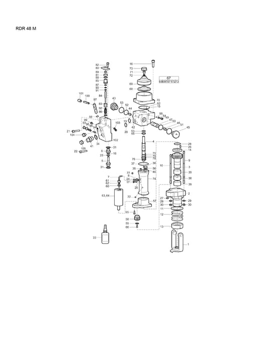 RDR 48 M Rock Drill Parts By Chicago Pneumatic