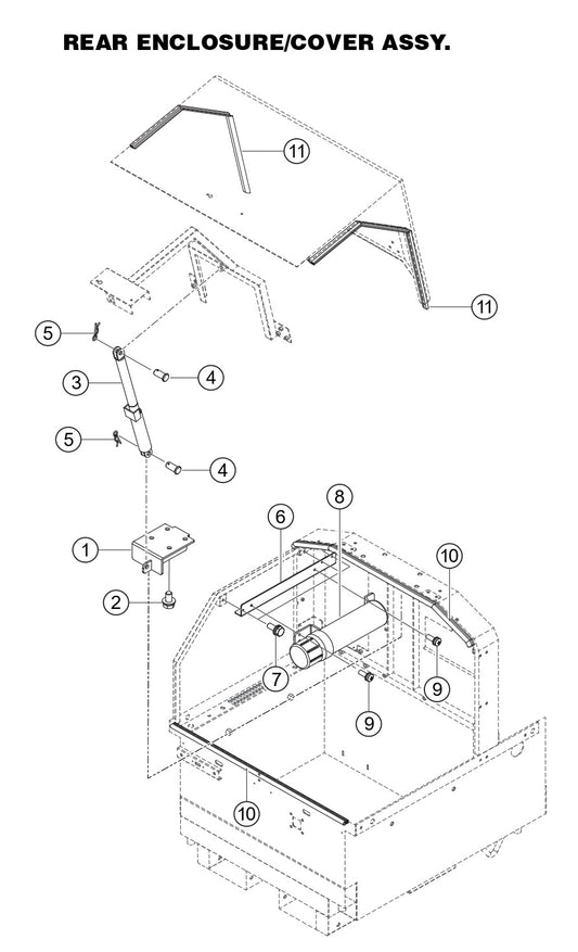 GBX12SK, GBX24BK GloBug Lighting System Rear Enclosure/Cover Assembly Parts by Multiquip