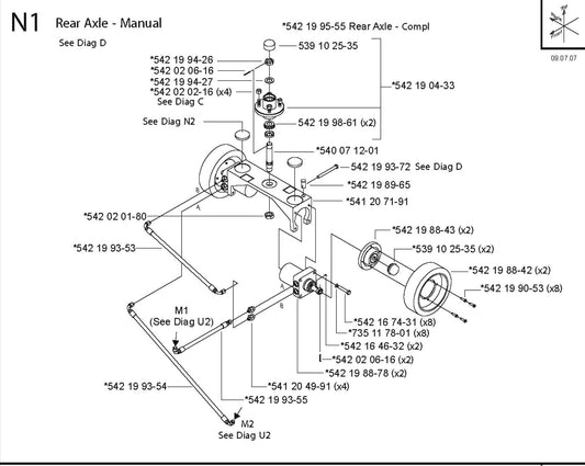 Rear Axle Manual Parts for FS8400 By Husqvarna