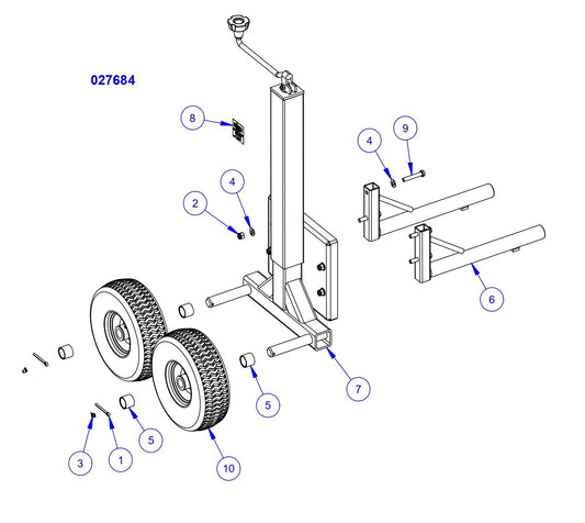 HP205 High Performance Riders Rear Dolly Jack Assembly Parts by Allen Engineering