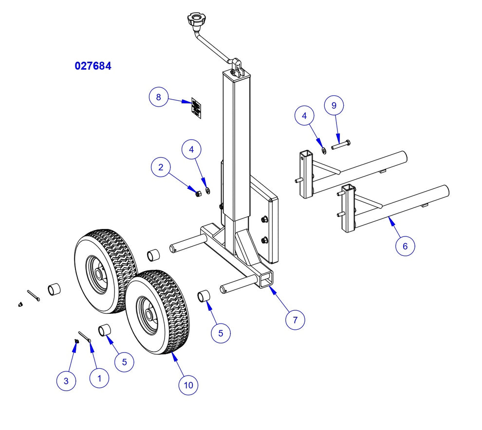 HP205 High Performance Riders Rear Dolly Jack Assembly Parts by Allen Engineering