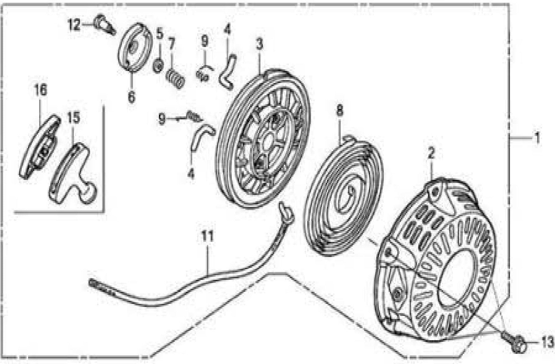 Recoil Starter Assembly Parts For MAC5501G Air Compressor By Makita
