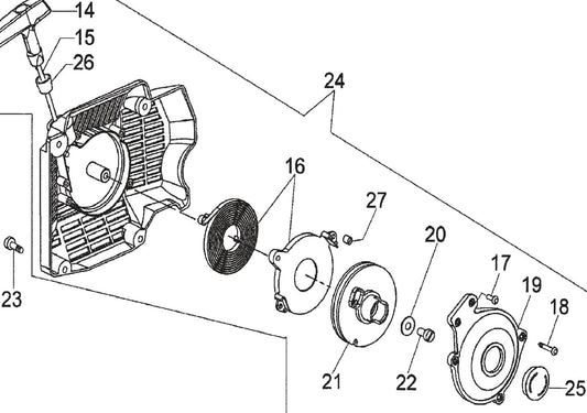 SHS81A Recoil Starter Assembly Parts