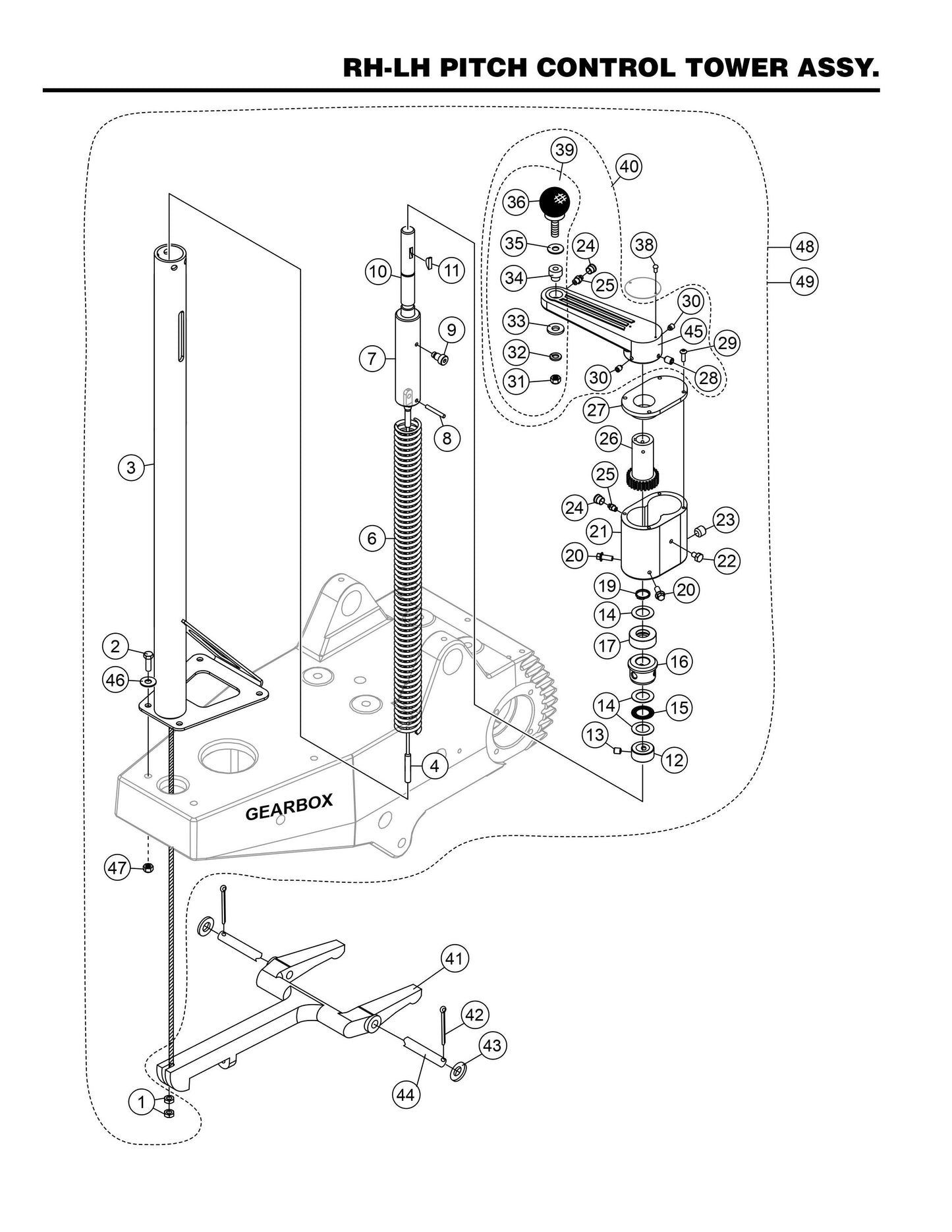 HTNS5S-2 RH-LH Pitch Control Tower Assembly