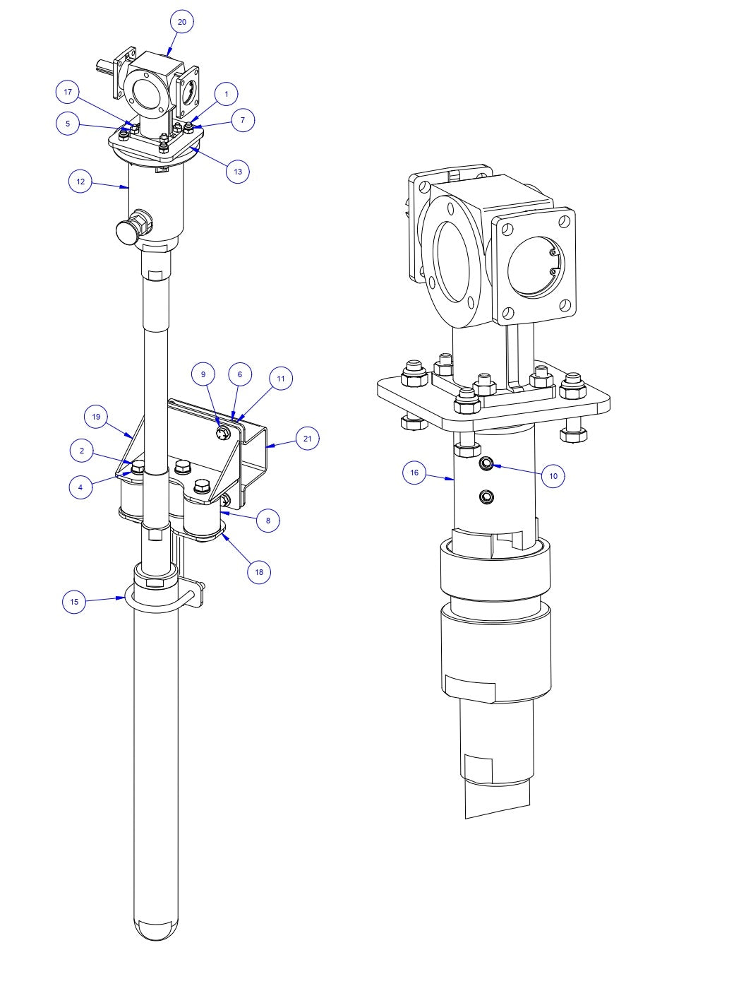 TRTP275 Triple Roller Tube Pavers RH / LH End Vibrator Assembly Parts by Allen Engineering