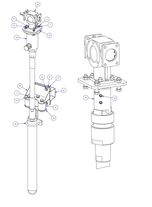 TRTP275 Triple Roller Tube Pavers RH / LH End Vibrator Assembly Parts by Allen Engineering