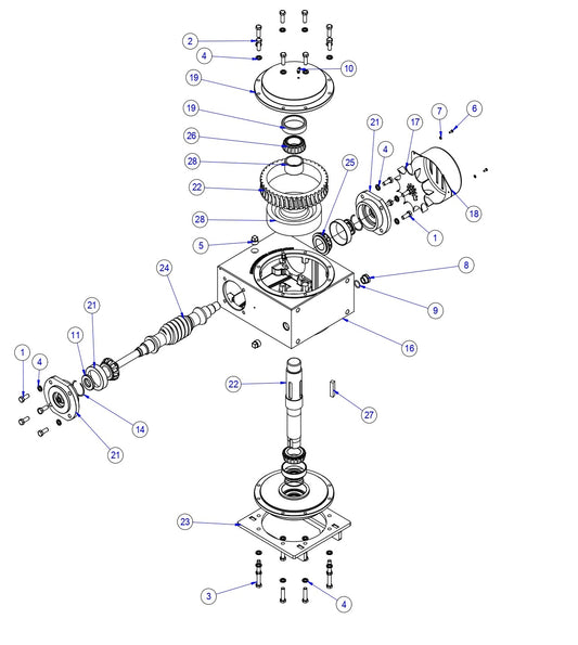 HP205 High Performance Riders Right Hand Gearbox Assembly Parts by Allen Engineering
