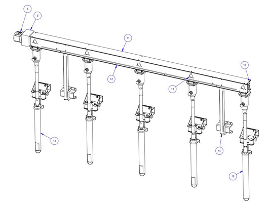 TRTP275 Triple Roller Tube Pavers RH Rack-5 Bank Assembly Parts by Allen Engineering