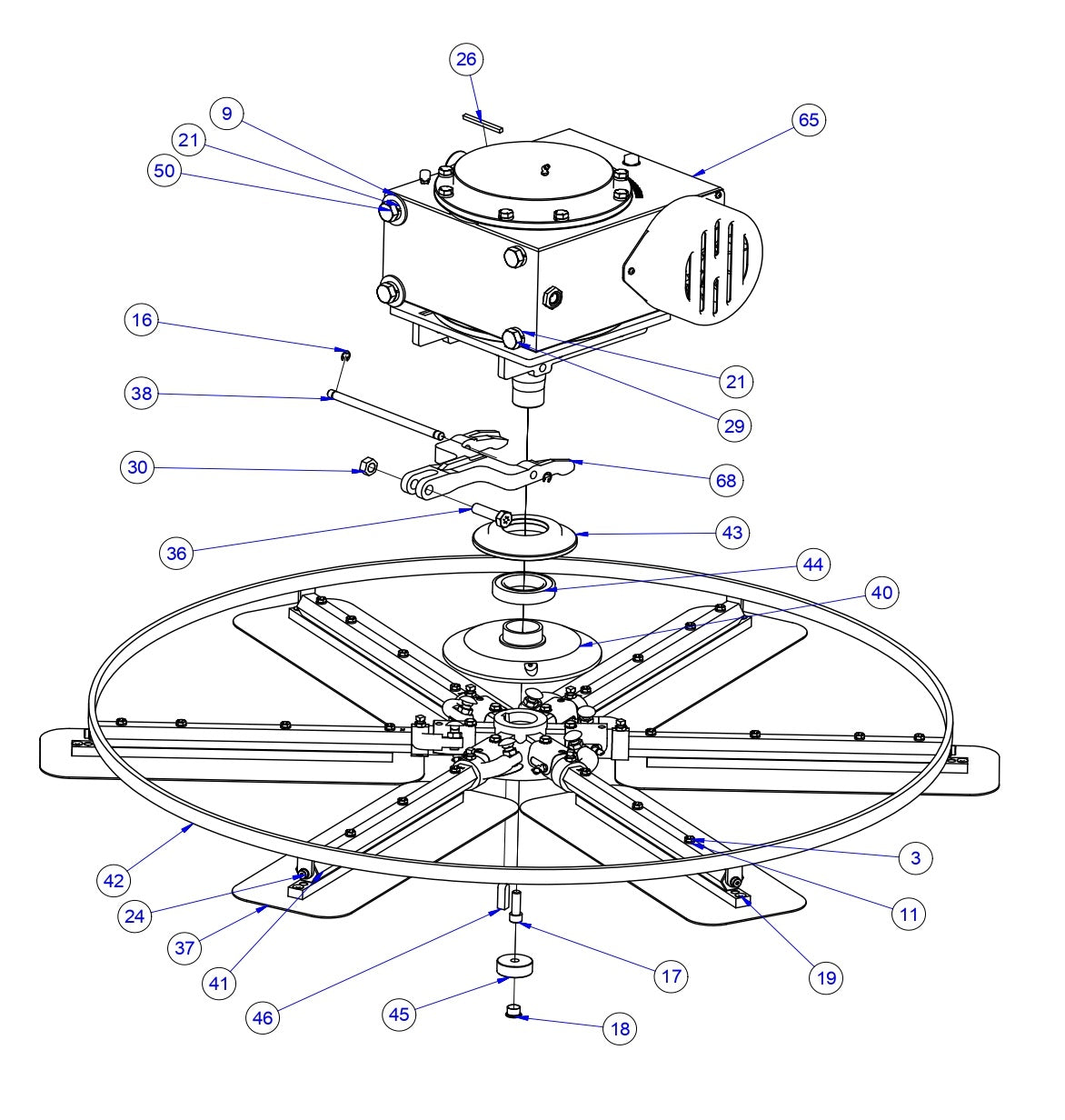 HP205 High Performance Riders Right Hand Rotor Assembly Parts by Allen Engineering