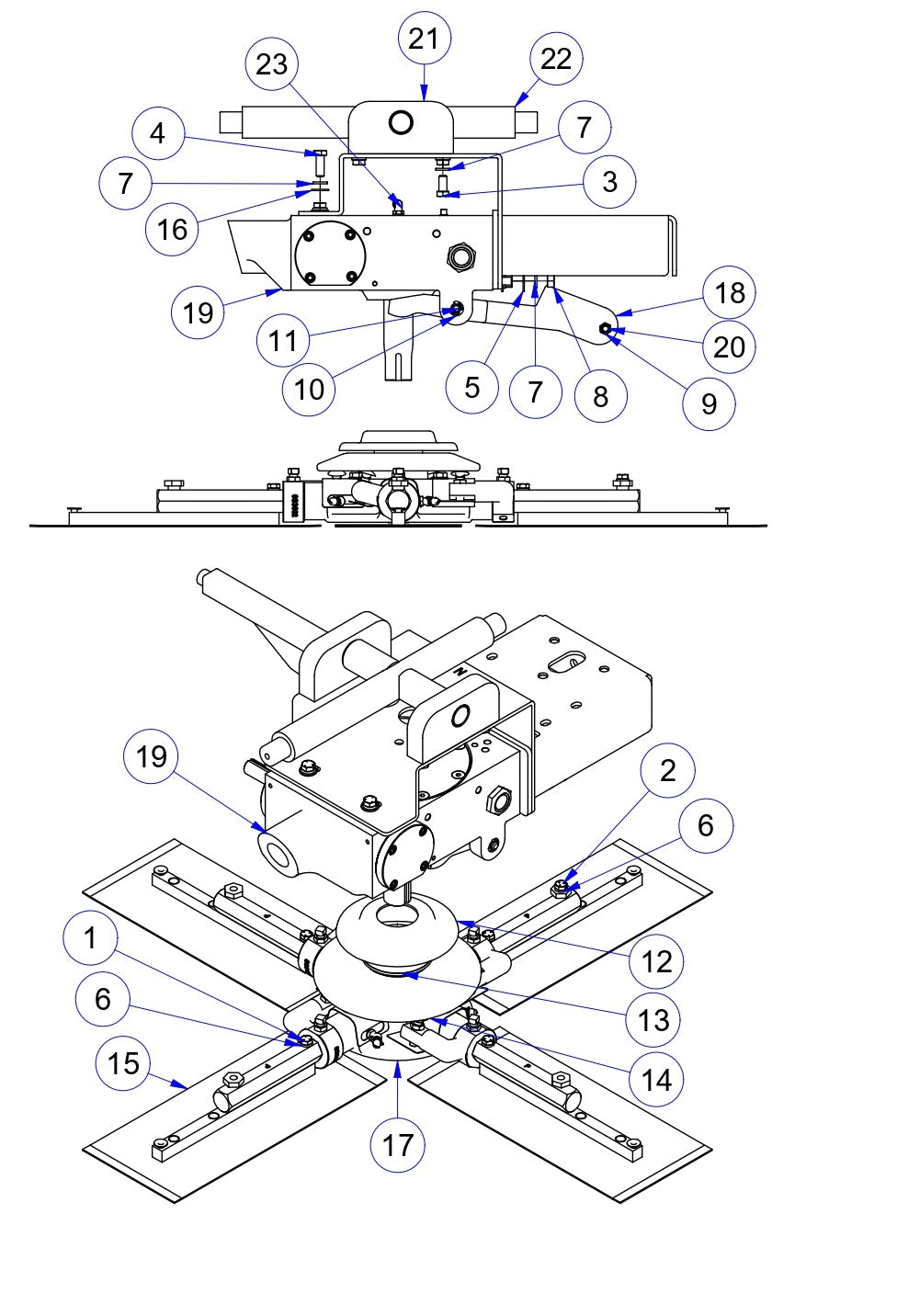 MP215, MP235 Mechanical Pro Riders Right Hand Rotor Assembly Parts by Allen Engineering