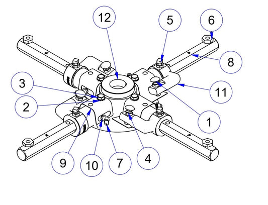 MP215, MP235, MP245 Mechanical Pro Riders Right Hand Spider Assembly Parts by Allen Engineering