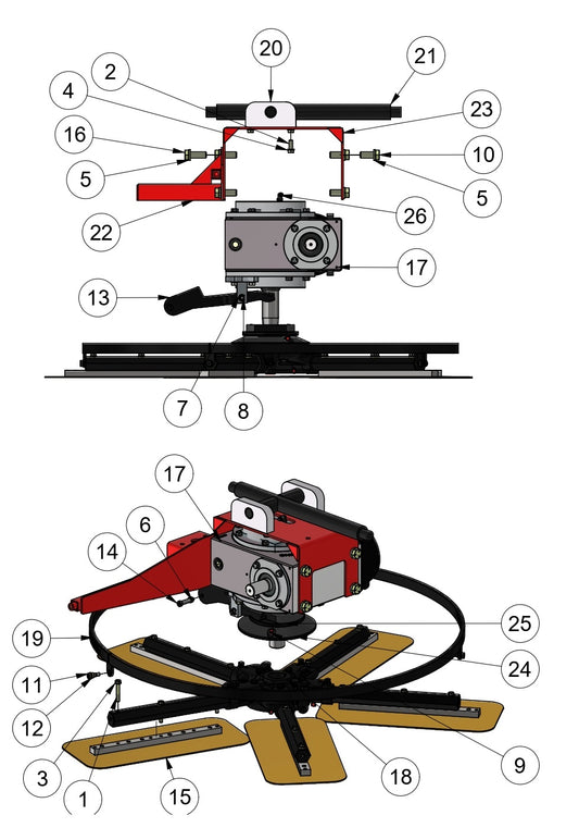 MSP445 Mechanical Super Pro Riders Right Hand Rotor Assembly Parts by Allen Engineering
