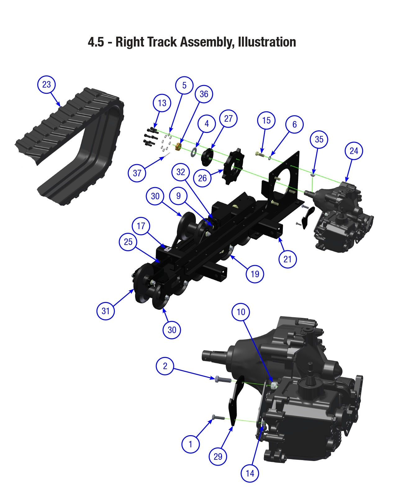 AT16 Right Track Assembly Parts By Allen Engineering