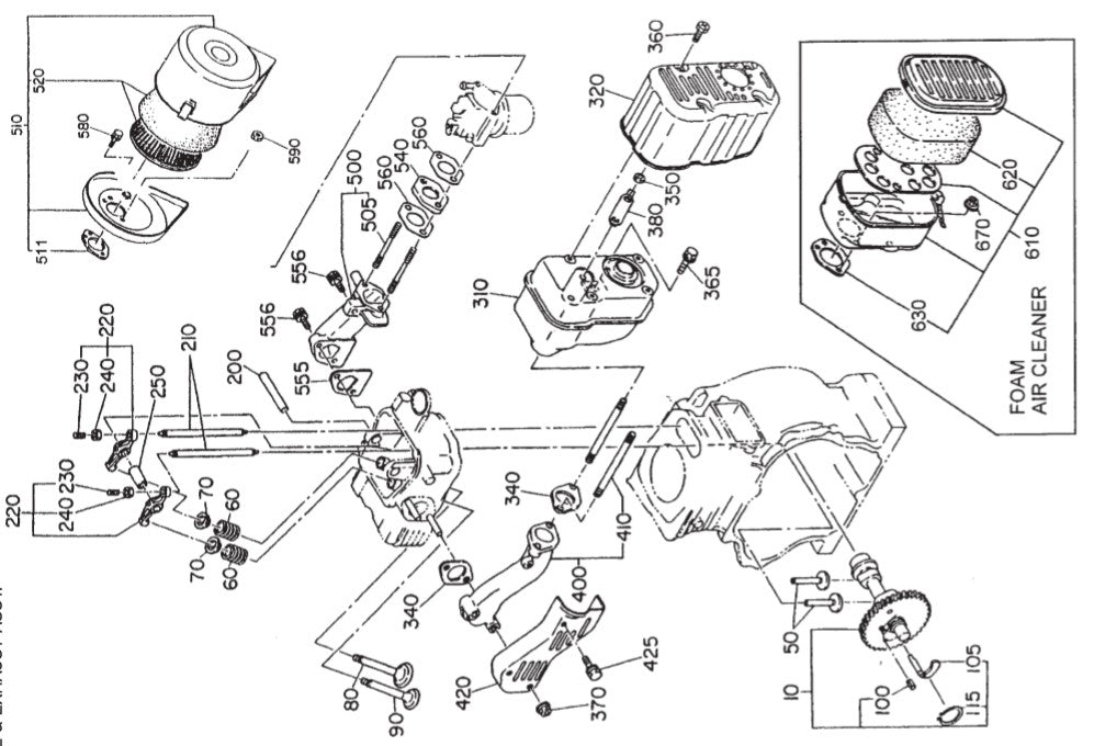 AAAAA GA-3.6RZ3  —  ROBIN EH-25 ENGINE  — Intake & Exhaust Assy. Parts By Multiquip