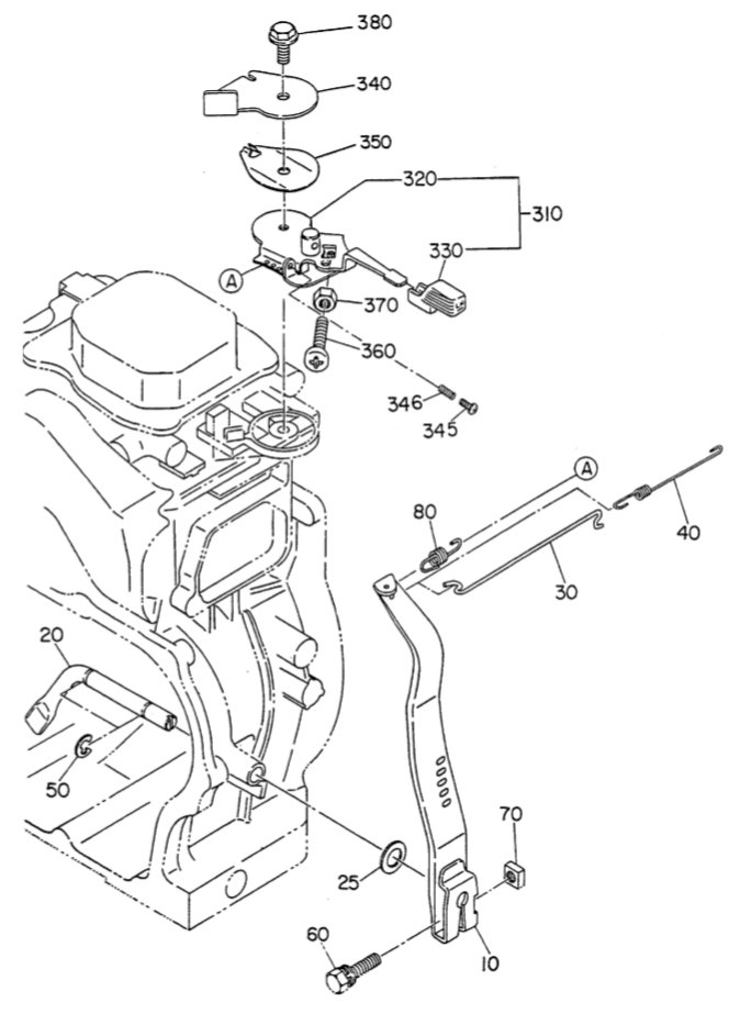 GA23R2 ROBIN EH-17 ENGINE Governor Assy. Parts By Multiquip 