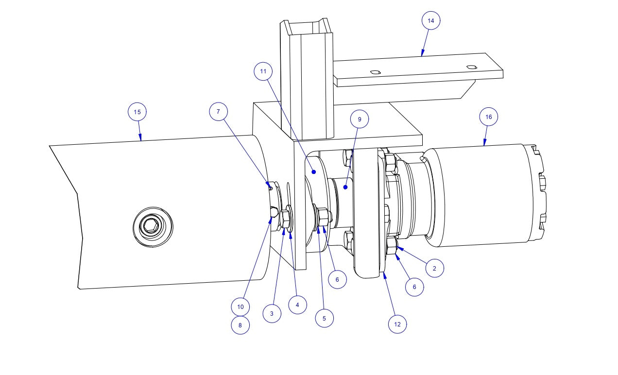 TRTP150B Triple Roller Tube Pavers Roller Tube Mount Assembly Parts by Allen Engineering
