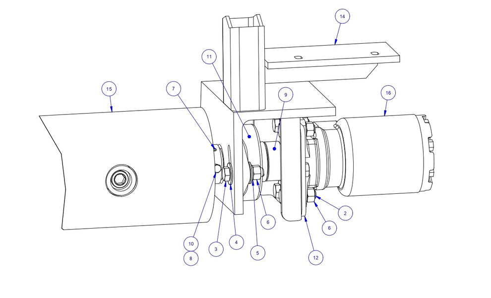 TRTP150B Triple Roller Tube Pavers Roller Tube Mount Assembly Parts by Allen Engineering