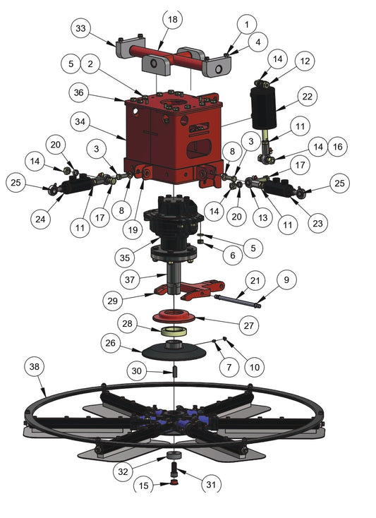 HDX600 Hydra Drive Extreme Riders Rotor Assembly (Left Hand) Parts By Allen Engineering 