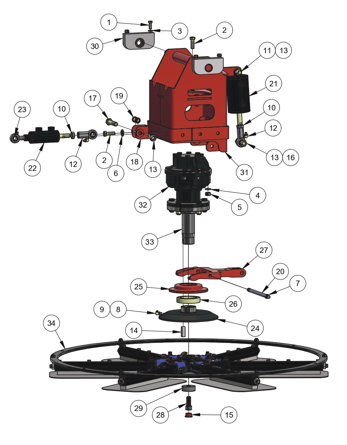 HDX600 Hydra Drive Extreme Riders Rotor Assembly (Right Hand) Parts By Allen Engineering