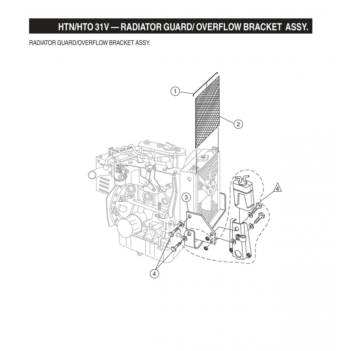 HTN-31VTCSL5 HTO-31VTCSL5 Radiator Guard/Overflow Bracket Assembly