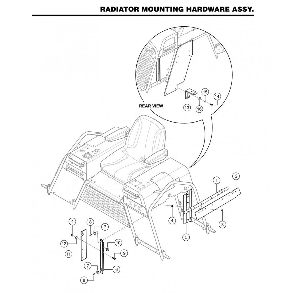 HTXD6I Radiator Frame Mounting Hardware Assembly Parts
