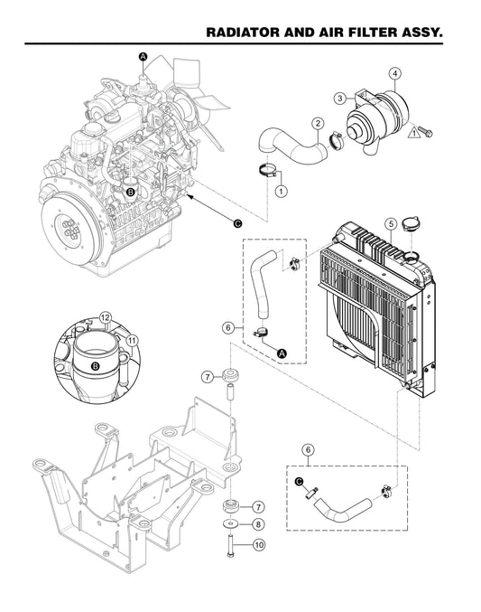 HHXDF4 HHXDF5 Radiator and Air Filter Assembly