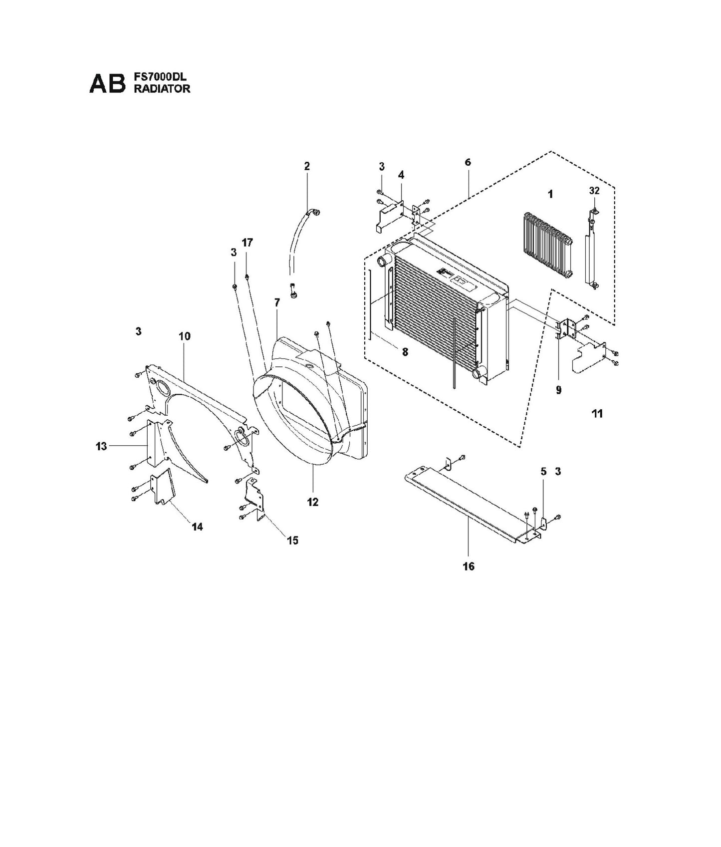 Radiator Parts for FS7000 DL By Husqvarna