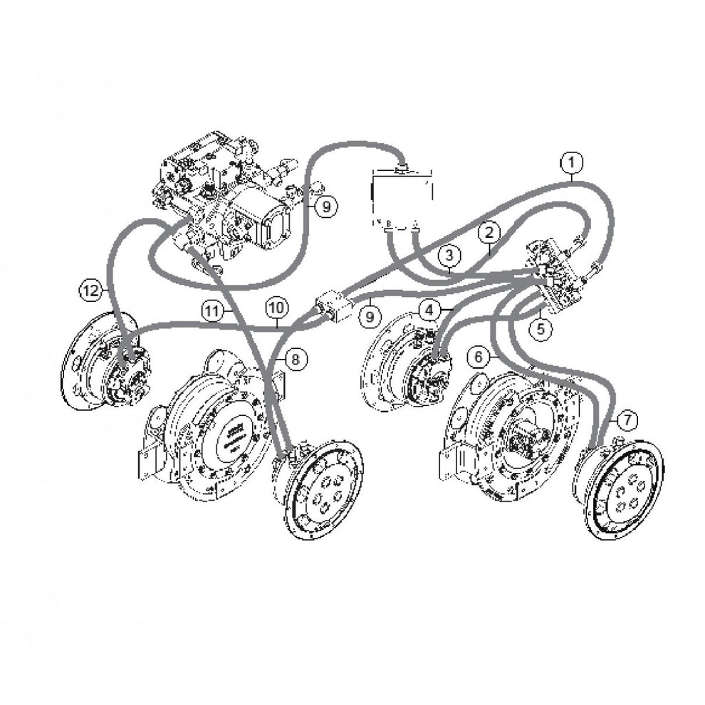 Hoses For Drive System Assembly Parts for Rammax RX1575 SN 5570001 and Below Trench Roller By Multiquip