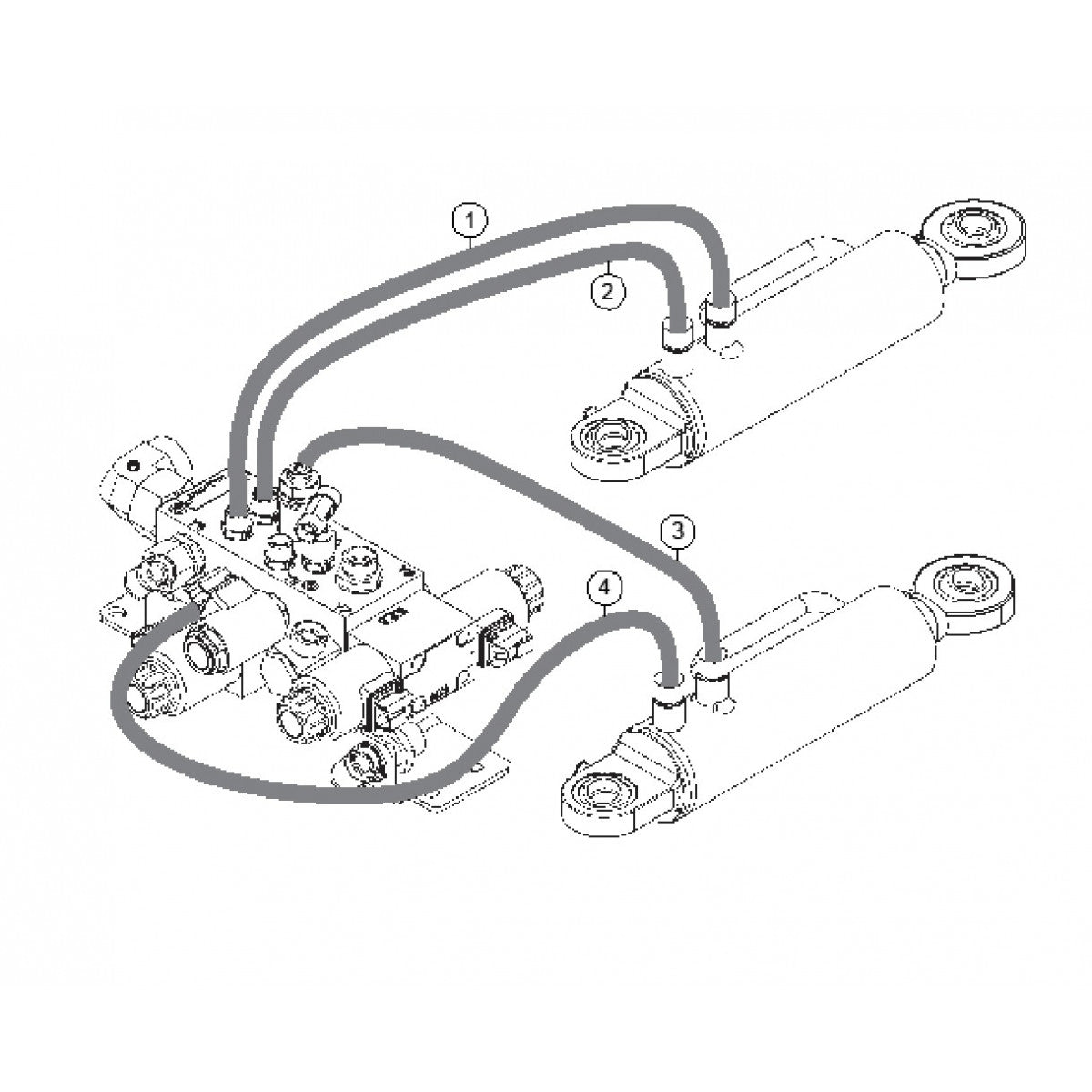 Steering System Assembly Hoses Parts for Rammax RX1575 SN 5570001 and Below Trench Roller By Multiquip