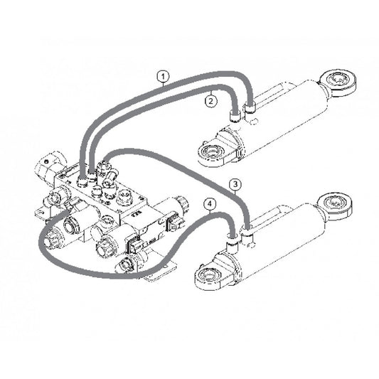 Steering System Assembly Hoses Parts for Rammax RX1575 SN 5570001 and Below Trench Roller By Multiquip