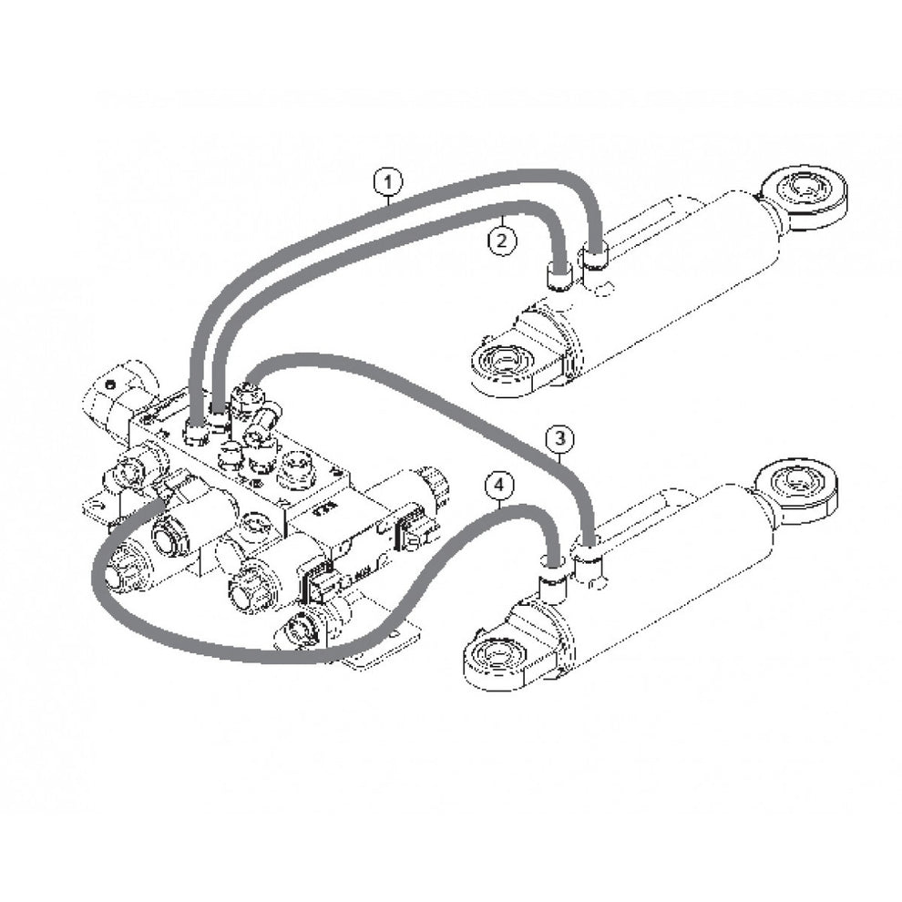 Steering System Assembly Hoses Parts for Rammax RX1575 SN 5570001 and Below Trench Roller By Multiquip