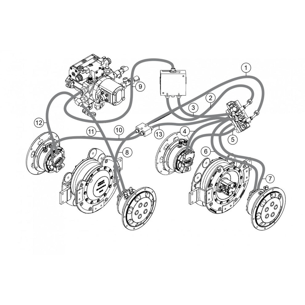 Hoses For Drive System Assembly Parts for Rammax RX1575 SN 5570002 to 5572979 By Multiquip