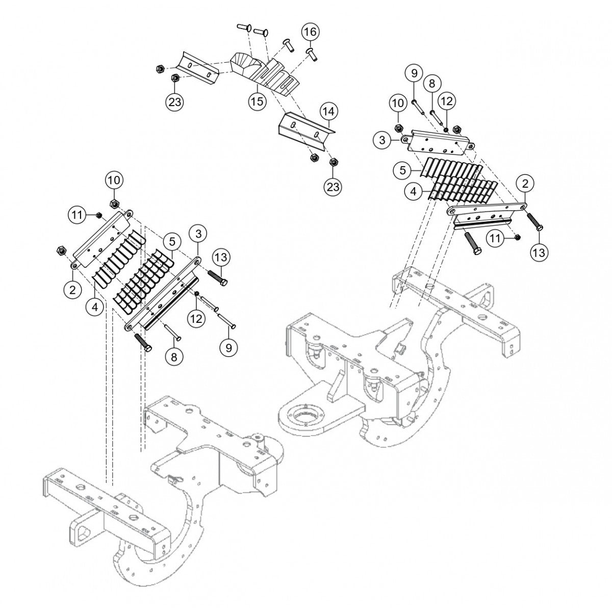 Center Beam Hose Guide Assembly Parts for Rammax RX1575 SN 5572980 and Above Trench Roller By Multiquip