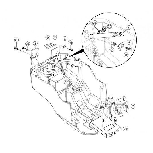 Cover Hood Bottom Assembly Parts for Rammax RX1575 SN 5572980 and Above Trench Roller By Multiquip