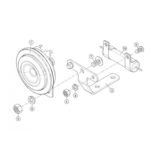 Signal Horn Assembly Parts for Rammax RX1575 Trench Roller with SN 5572980 and Above By Multiquip