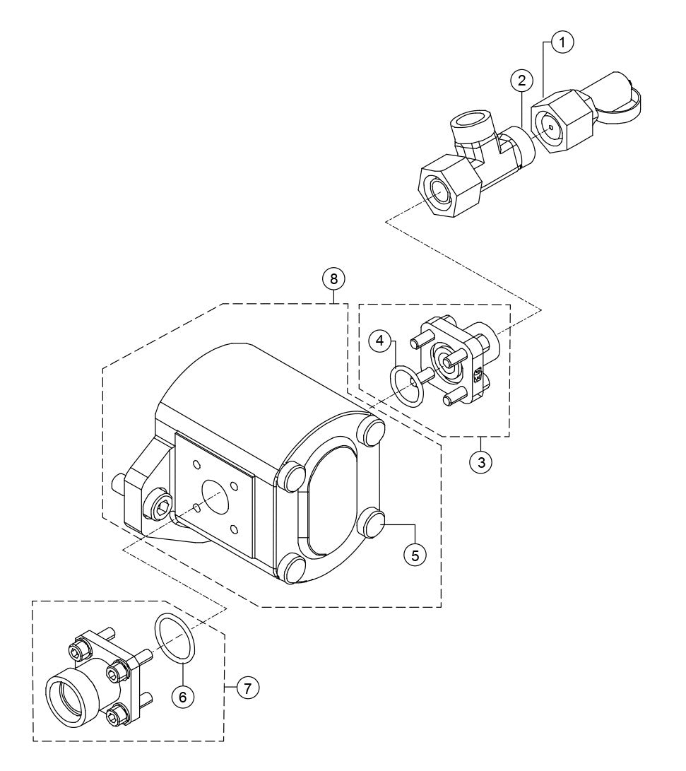 Gear Pump Assembly Parts for Rammax RX1575 SN 5570001 and Below Trench Roller By Multiquip